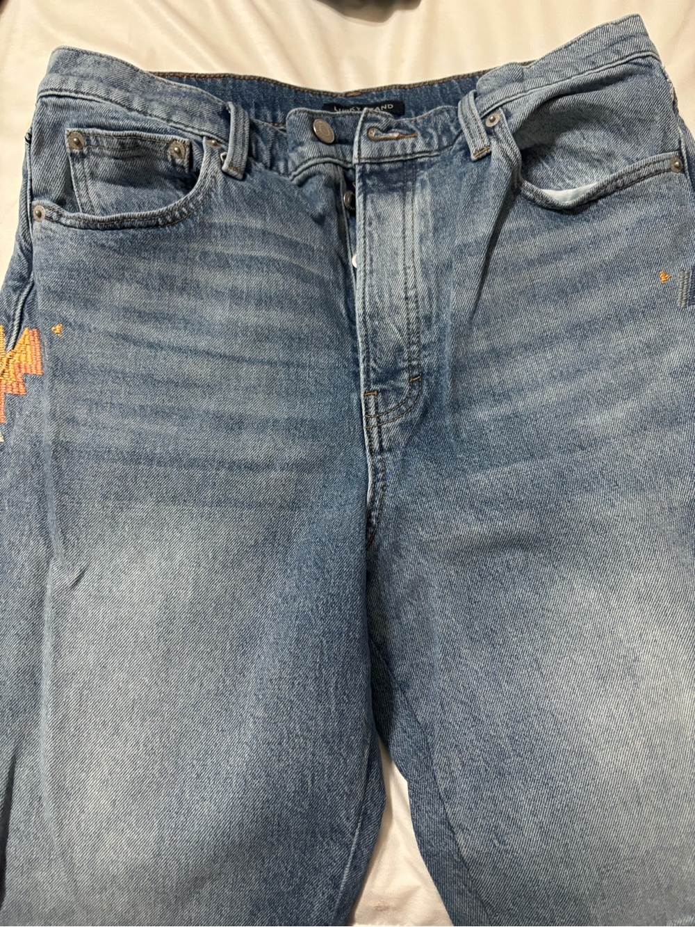 Lucky Brand Embroidered Mom Jeans